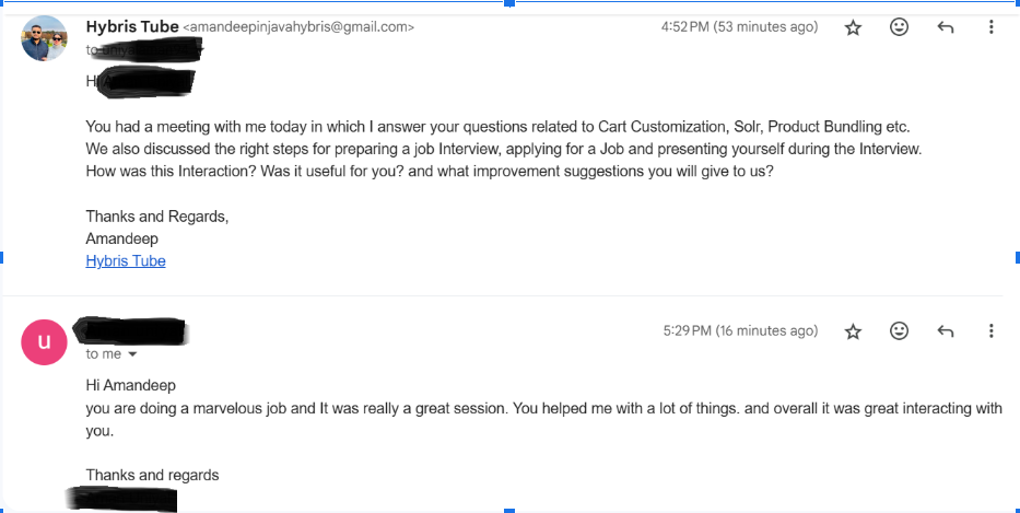 Member feedback screenshot (anonymized)