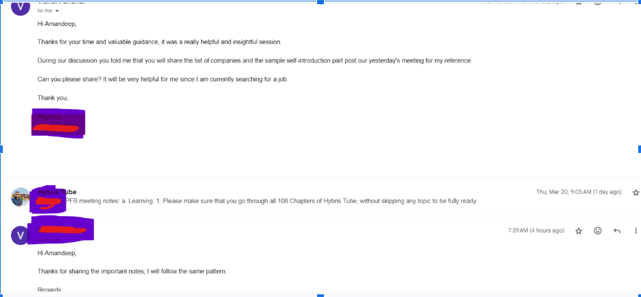 Member feedback screenshot (anonymized)
