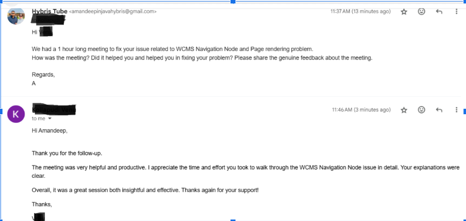 Member feedback screenshot (anonymized)