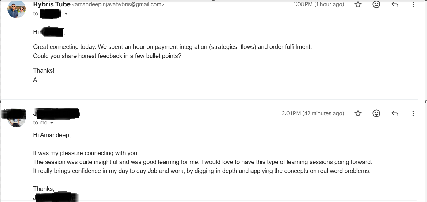 Member feedback screenshot (anonymized)