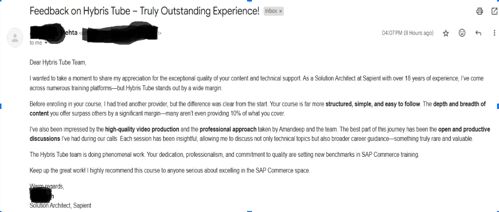 Member feedback screenshot (anonymized)