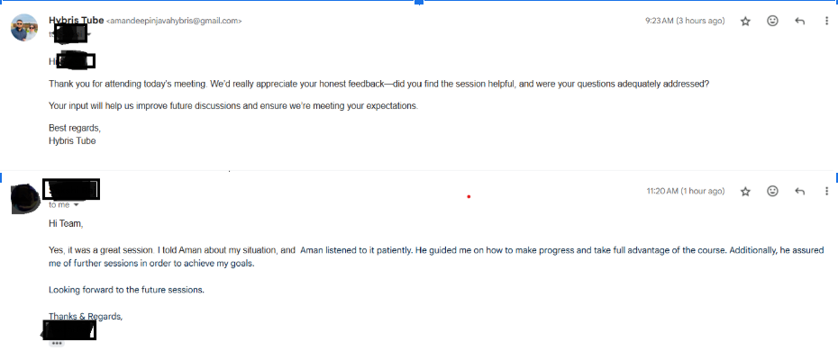 Member feedback screenshot (anonymized)