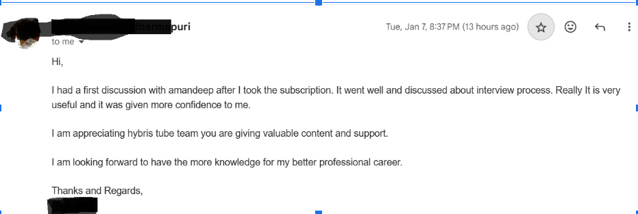 Member feedback screenshot (anonymized)