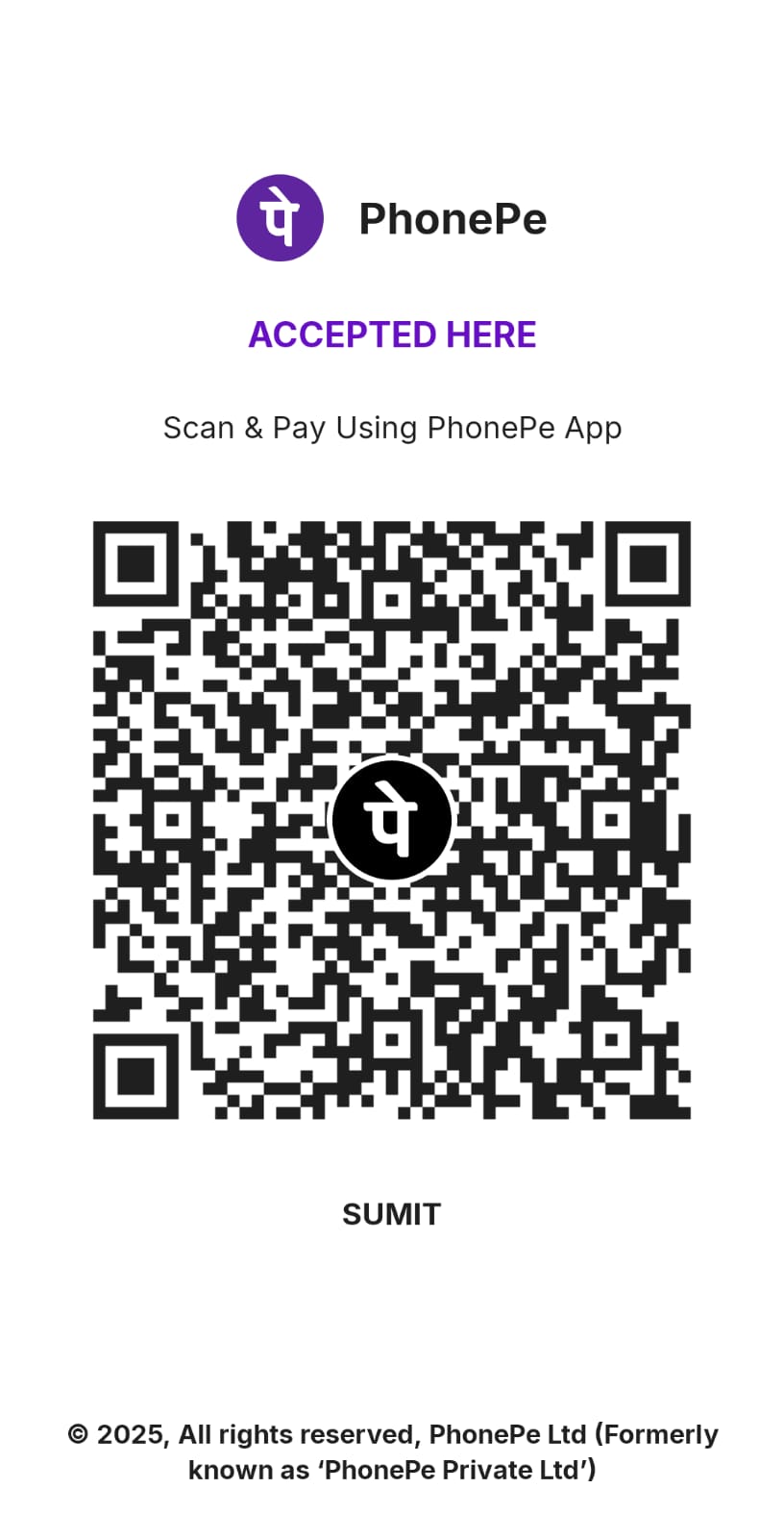PhonePe QR for Hybris Tube